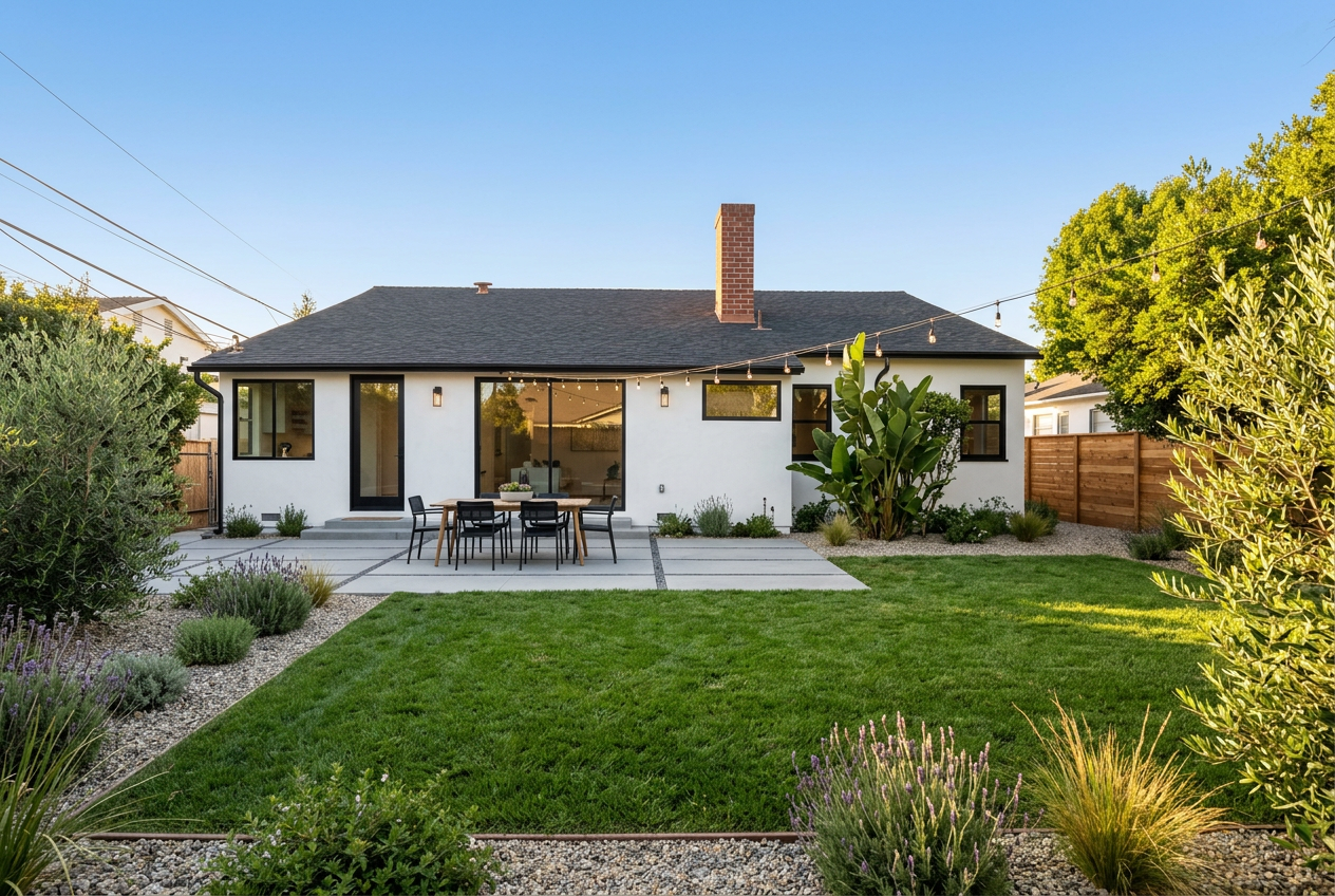 Backyard — rendering after renovation